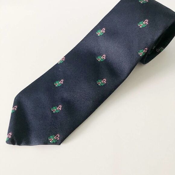 Cohen’s Navy Blue Christmas Holiday Candy Cane Tie - Picture 1 of 4
